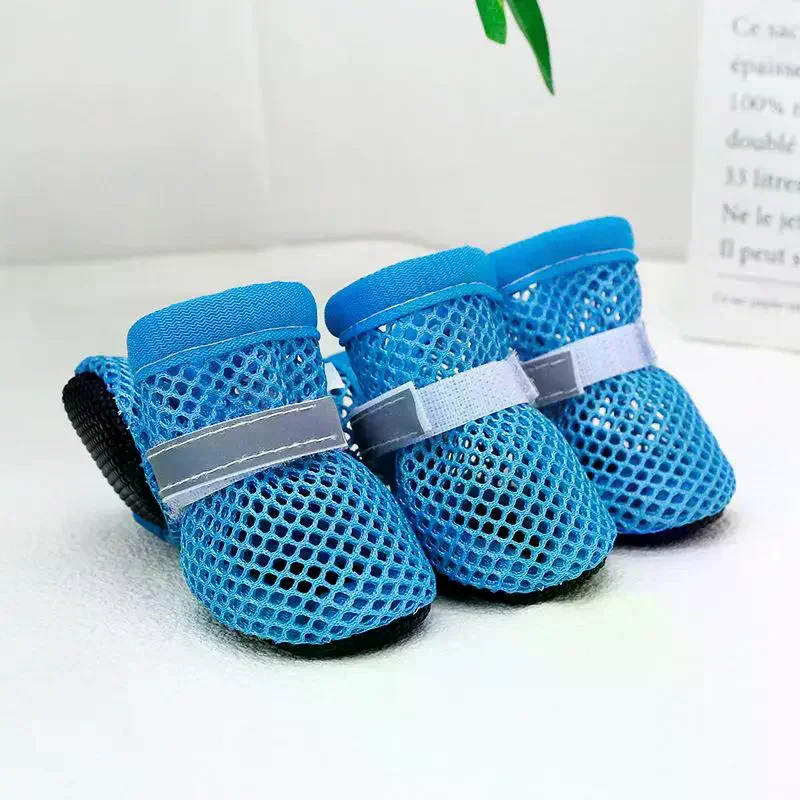 4 قطع، أحذية للكلاب غير قابلة للانزلاق وقابلة للتنفس ومقاومة للاهتراء مناسبة للحيوانات الأليفة الصغيرة والمتوسطة الحجم والجرو والأحذية الواقية. #6