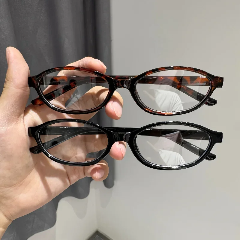 2 Pairs of Trendy Oval Shaped Small Frame Glasses Y2K Retro Small Frame Glasses Computer Fashion Glasses