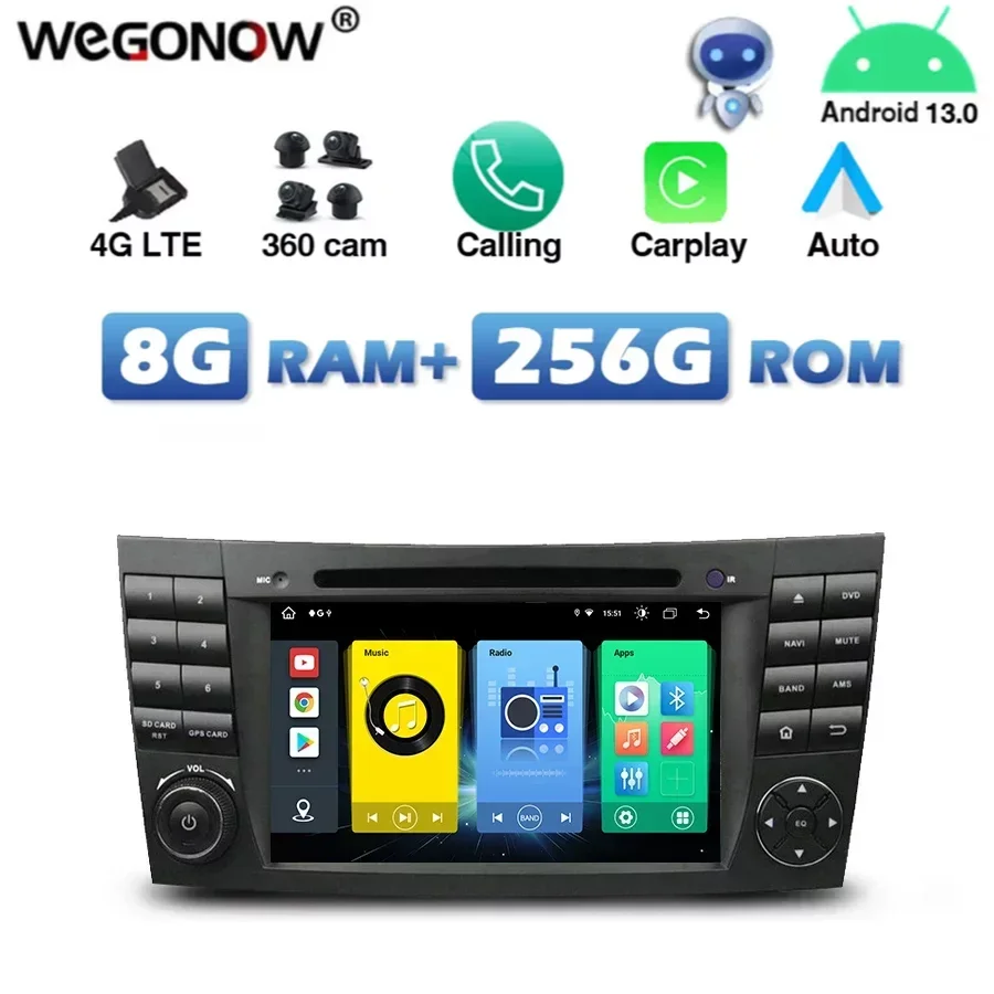 

4G SIM DSP Carplay Авто Android 9. 0 8G + 12,0G автомобильный DVD-плеер Wifi Bluetooth 256 RDS радио GPS для Benz E-Class W211 CLS W219 W463