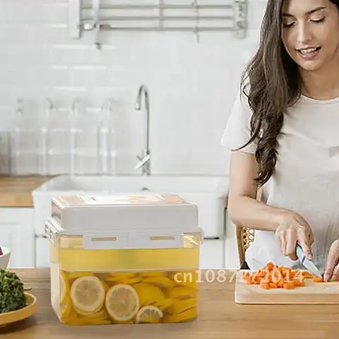 김치 프레스 발효 저장 용기 누출 방지 프레스 여행용 플레이트 피크닉 가정용 냉장고 캠핑 소크라우트