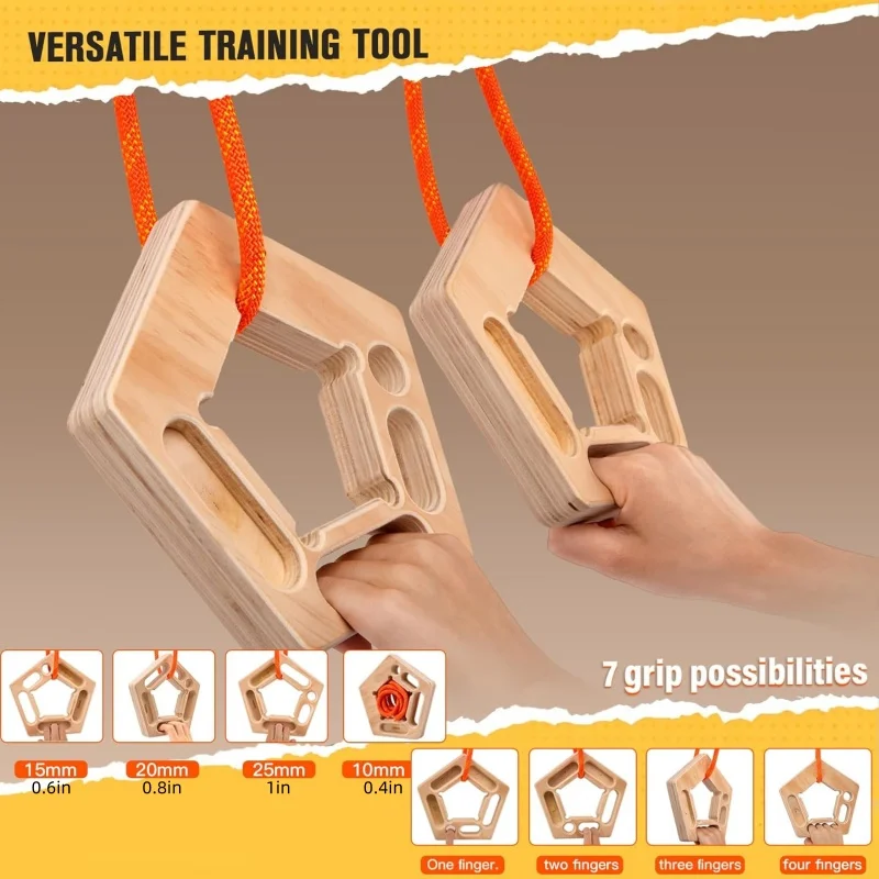 2 Pcs Hangboard, Hangboard Rock Climbing for Climbing, Finger Strengthener, Pull-up Grip Arm Training Portable Finger Board Rock
