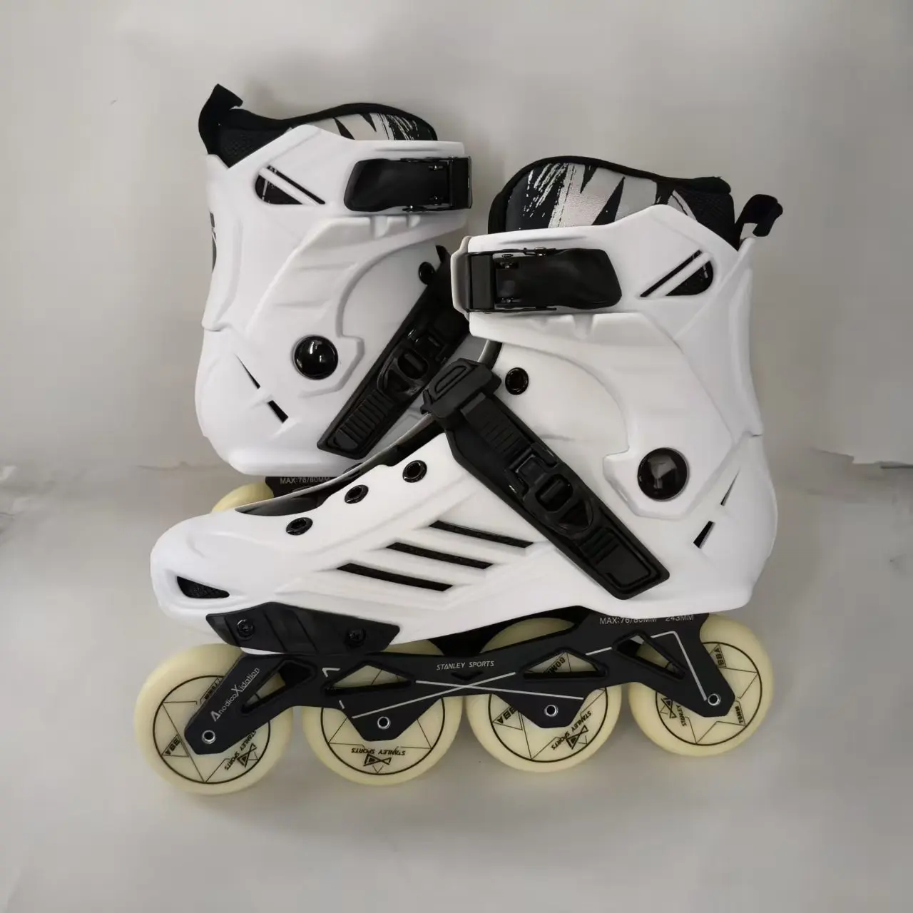 Patins de Slalom Inline 42-44 para Comprimento de Pé 26-27cm, Rodas 76-80-80-76mm 88A, Patins de Rolagem Livre