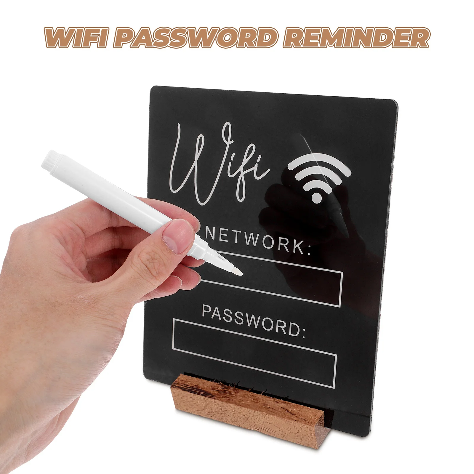 Акриловый знак с паролем Wi-Fi, легко очищаемый знак с напоминанием о пароле Wi-Fi для домашнего офиса, декора гостевой комнаты