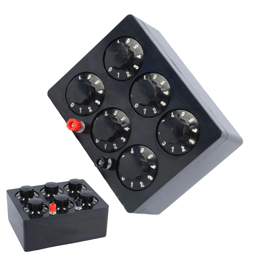 

Резисторный блок J23022 с регулируемым сопротивлением 0-99999.9 Ом для тестирования по закону Ома и измерения неизвестного сопротивления