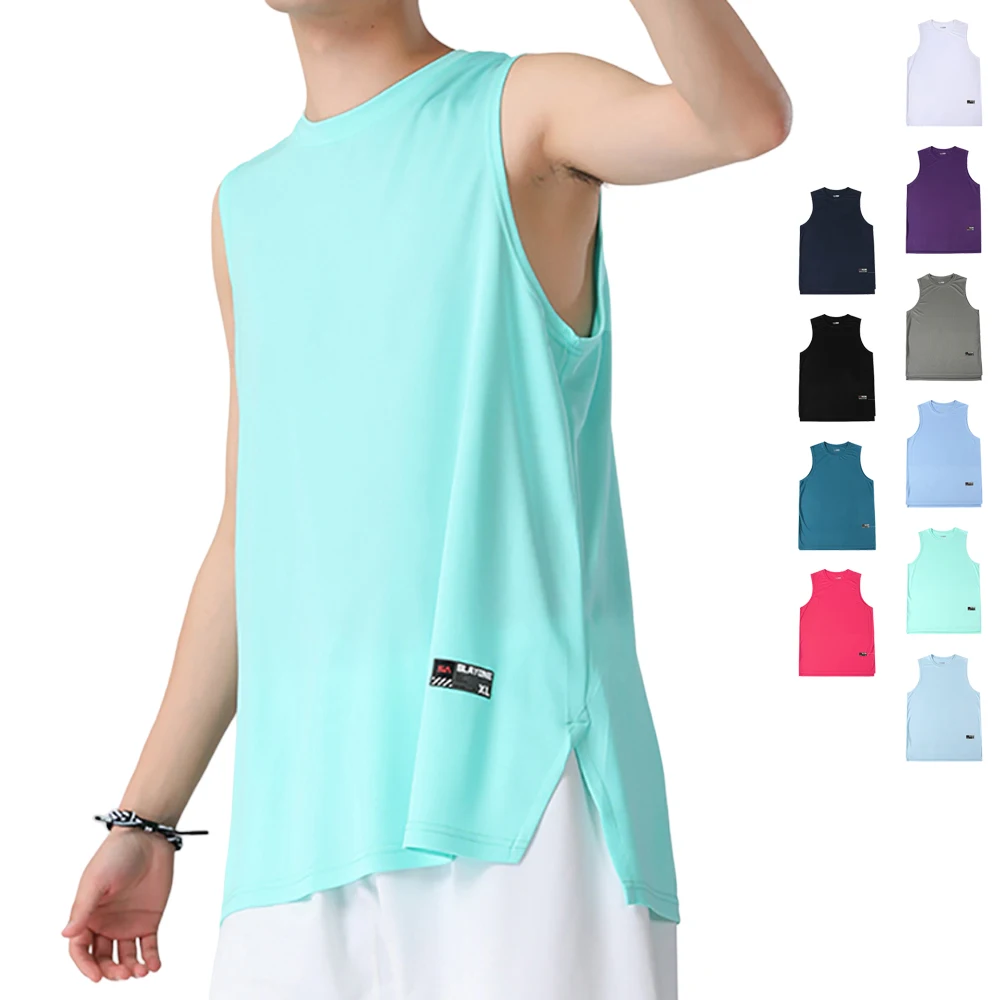 

Men Tank Top Runnning Speed Singlet Fitness Shirt Mens Sleeveless Vest Basketball Top Athlete Track Field Singlet Custom