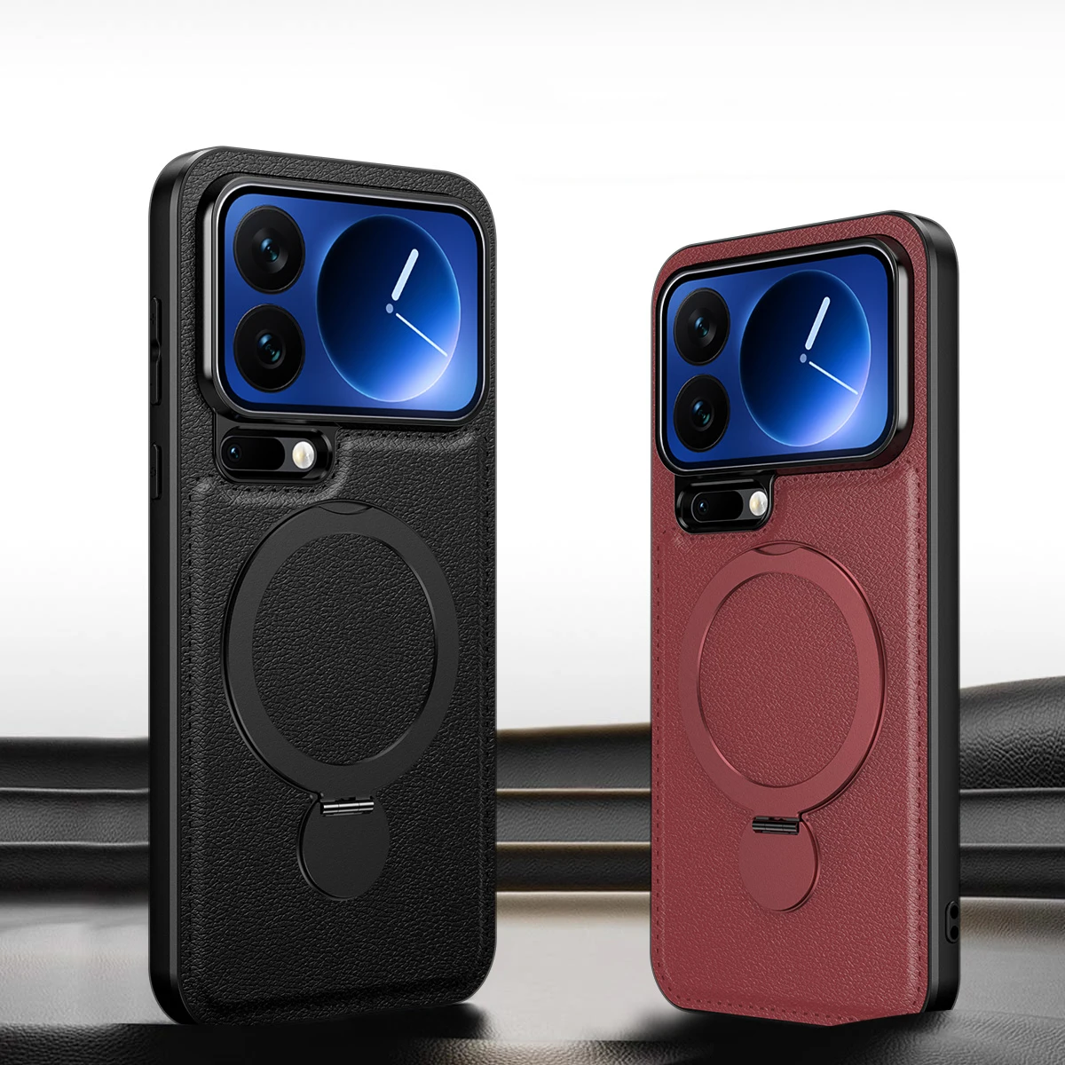

Full Lens Protection Wireless Charging For XiaoMi 17 Pro Max Leather Magnetic Cases Silicone Soft Back Cover Phone Case Holder