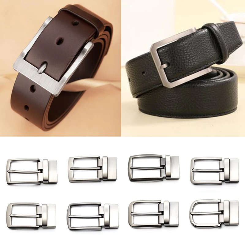 Men Metal Pin Belt Buckle 35Mm Waistband Buckles Rotatable Bottom Single Pin Belt Buckle Classic Half Buckles Clip For Jeans