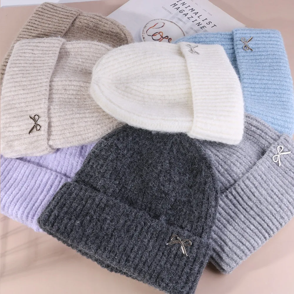 

New Knitted Knitted Hat Elegant Casual Pullover Hat Coldproof Windproof Warm Hat Autumn Winter