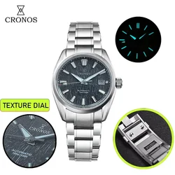 Cronos GS New 39mm Texture Luxury Men Business Dress Watches SW200 Automatic Mechanical Waterproof 100m  Female End Links L6037M