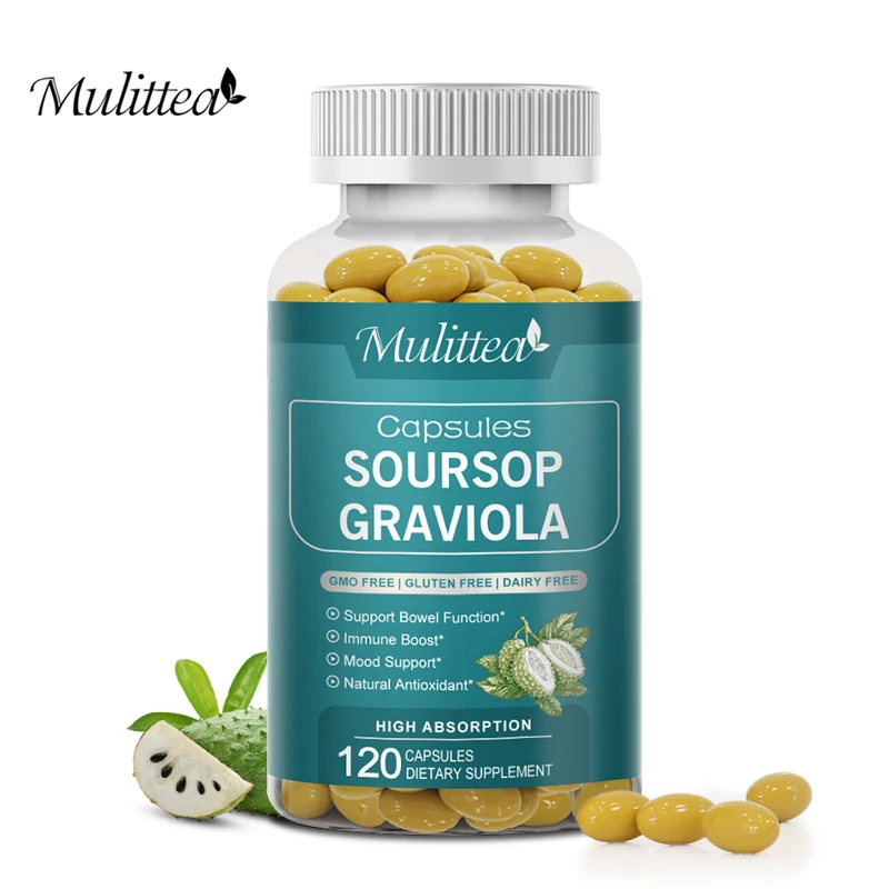 Mulittea Soursop Capsules for Cell Support and Regeneration, Liver, Relaxation, Immune and Antioxidant Support