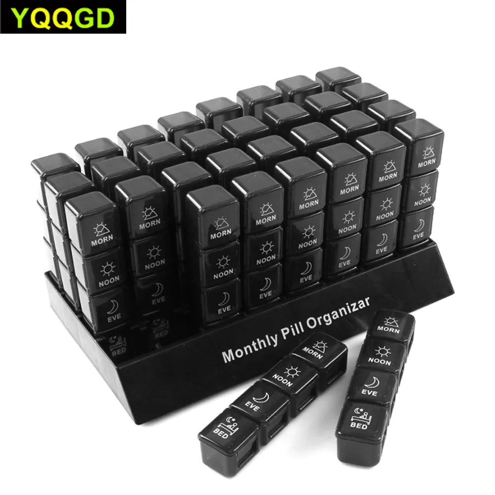 Monthly Pill Organizer 4 Times a Day, 31-Day Pill Organizer, Monthly Pill Box for 4 Times a Day