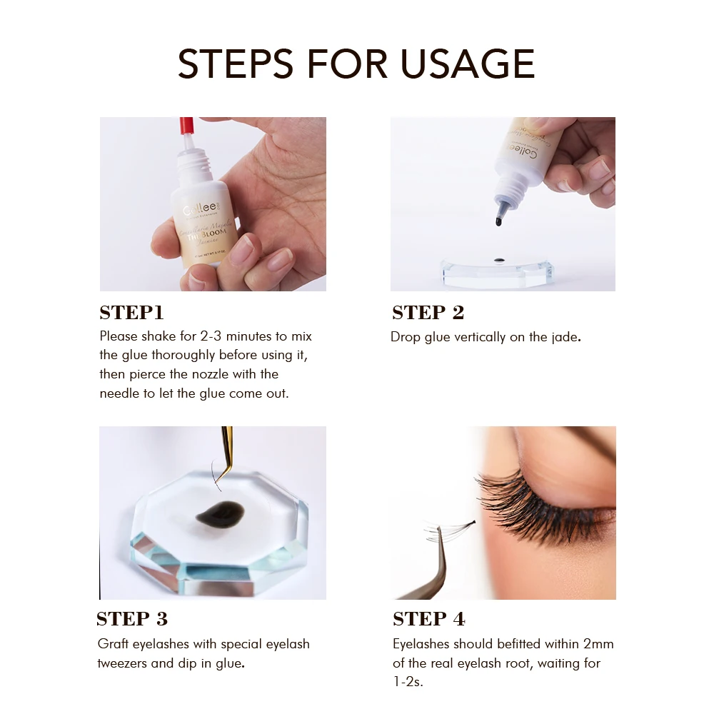 Gollee 1s Dry Eyelash Bond Mixed floral fragrance Eyelash Extension Glue with Bonder Glue Lash Fast Accelerator Waterproof Bond