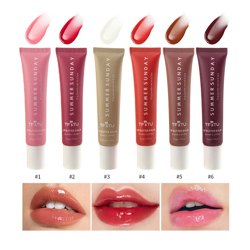 6-Color Polypeptide Lip Color Butter Liquid Lip Honey Lip Enrichment Long-lasting Moisturizie Lip Treatment Product