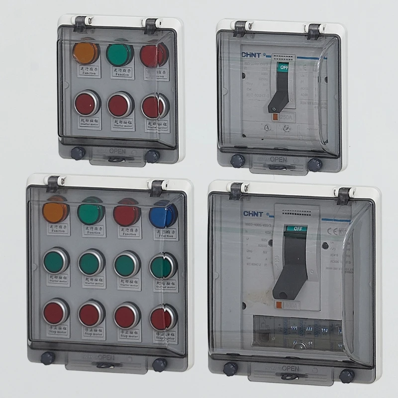 Plastic Shell Waterproof Window Cover Outdoor Distribution Box Circuit Breaker Empty Button Splash Box IP67 Transparent Cover