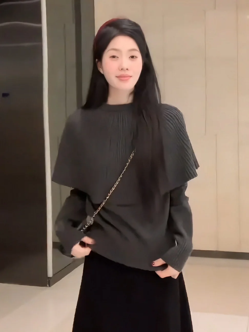

Soft Korean Sle Wrap oulder Fake Two-Piece Knitted Sweater Women's Loose Slimming Versatile Autumn Winter Woolen Sweater
