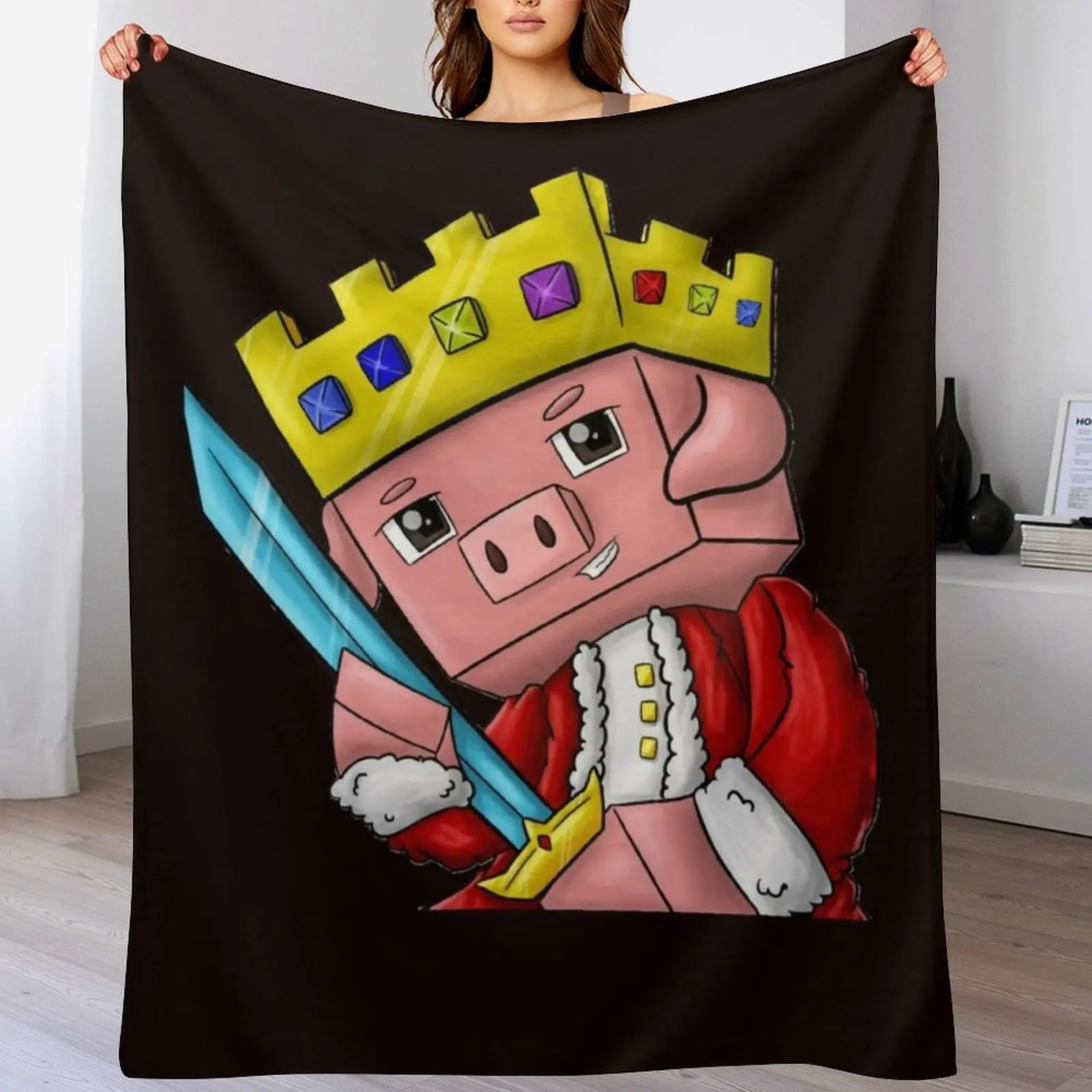 

Technoblade Merch Technoblade Logo Gifts For Fans Throw Blanket Cute Plaid Bed covers Luxury Brand valentine gift ideas Blankets