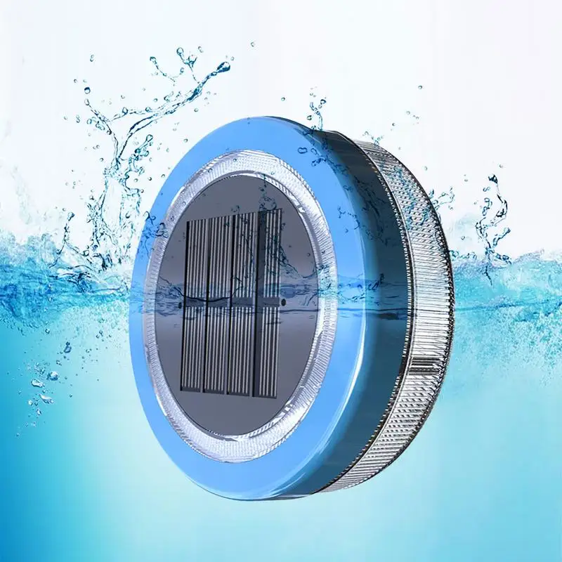 Solar Floating Pool Light atualizado impermeável piscina lâmpada exterior decorativa luz azul LED flutuante jardim piscina luz