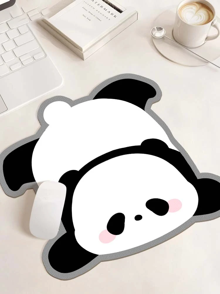 

Original raised panda shaped leather mouse pad, female wrist protector, portable computer, office desk pad
