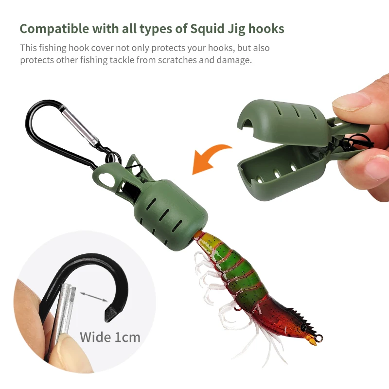 Webfoot Protector cebo calamar – Cubierta gancho señuelo mosquetón - imagen 5