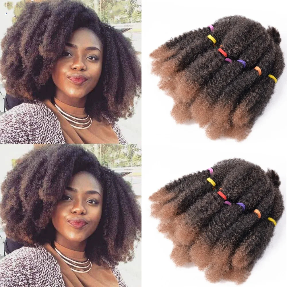 Short Afro Kinky Twist Braids Crochet Hair 12 Inch Marley Braids Synthetic Hair Extensions For African Women Hair Yufeihe