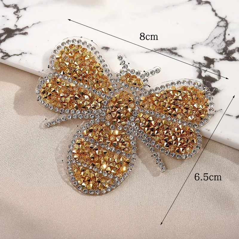 Strass Bee Paillettes In Rilievo Toppe e Stemmi per Abbigliamento Termo Adesivo Ferro sui Vestiti Borsa di Jeans Appliques Distintivo Cassa Del