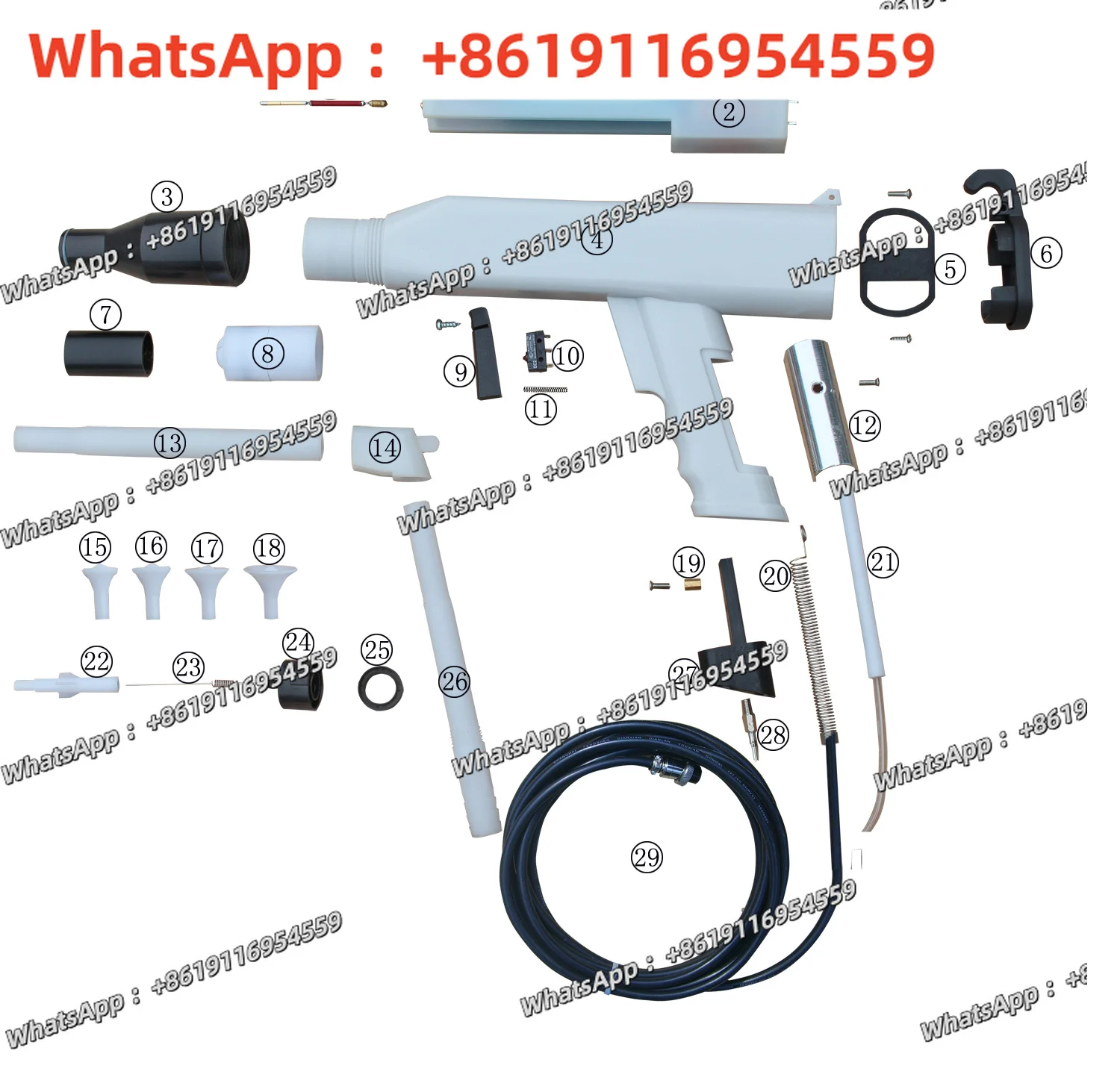 KCI 801 TYPE  Powder Coating Manual Spray Gun WX-201 for Powder Coating Machine