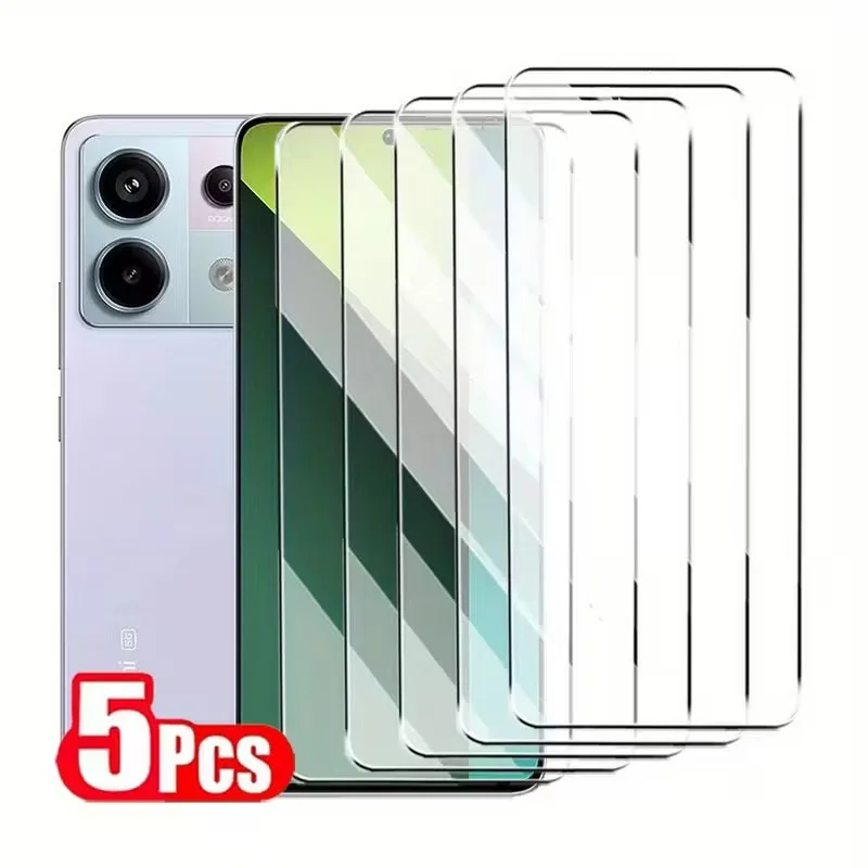 5 Stück gehärtetes Glas für Xiaomi POCO F3 F4 X6 F5 Pro Displayschutzfolie