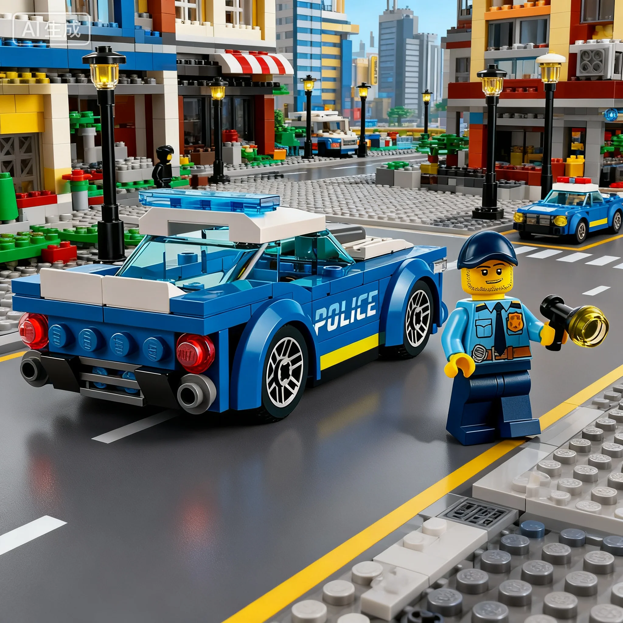 Lego Building Blocks Police Car City Series 60312 60418 Boys and Girls Building Blocks Children's Puzzle Toy Gift