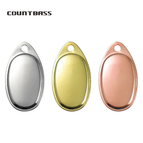 COUNTBASS 50 Uds tamaño 0-6 cuchillas giratorias francesas lisas de acero niquelado acabado en níquel, Señuelos de pesca DIY, aparejos artesanales