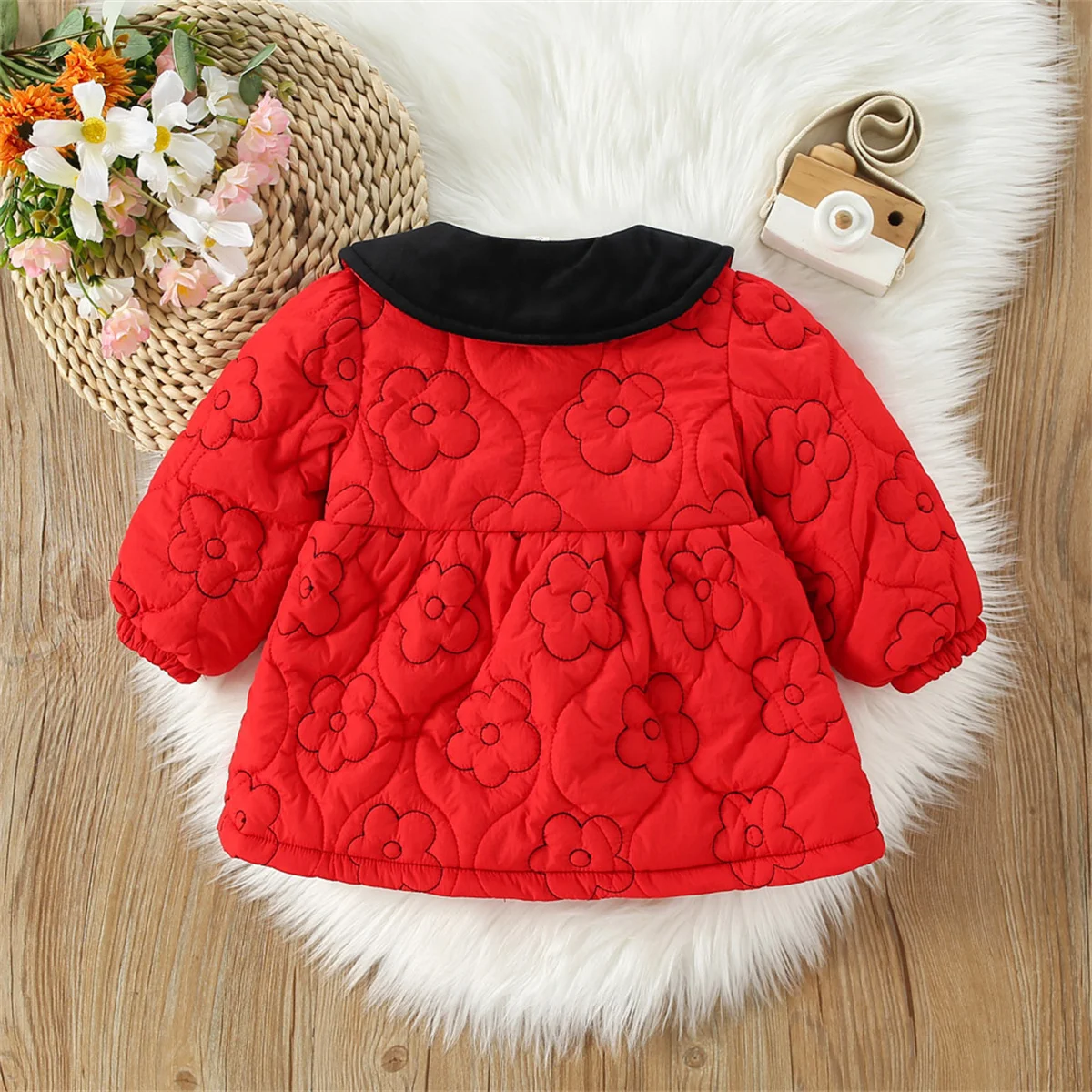 Girl\'s New Pattern Cotton Coat Winter Baby Thickened and Comfortable Korean Version Loose and Warm Cute Cotton Coat