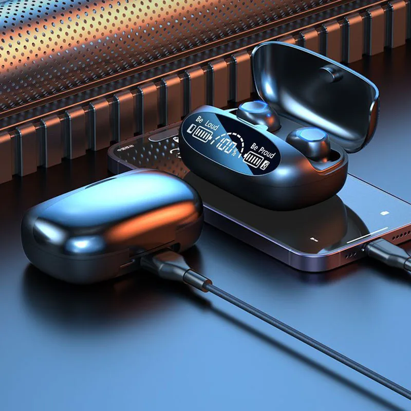 Auricolari Bluetooth 5.3 Ultimo display del livello della batteria a LED Auricolari Bluetooth wireless Auricolari Bluetooth