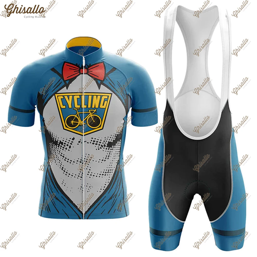 Triathlon Team Cycling Jersey Set per uomo, attrezzatura per bici da strada, camicia da ciclismo, pantaloncini di abbigliamento, asciugatura rapida,