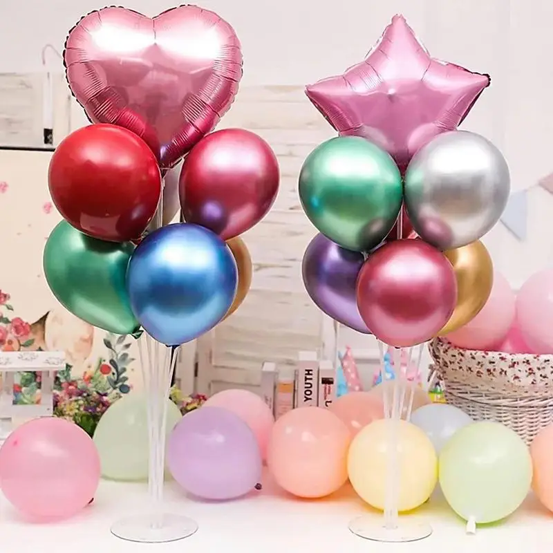 Balão Stick Holder com Base, Balão Stand Kit, Balão claro Varas, Graduação, Festa de Natal, Festival ao ar livre