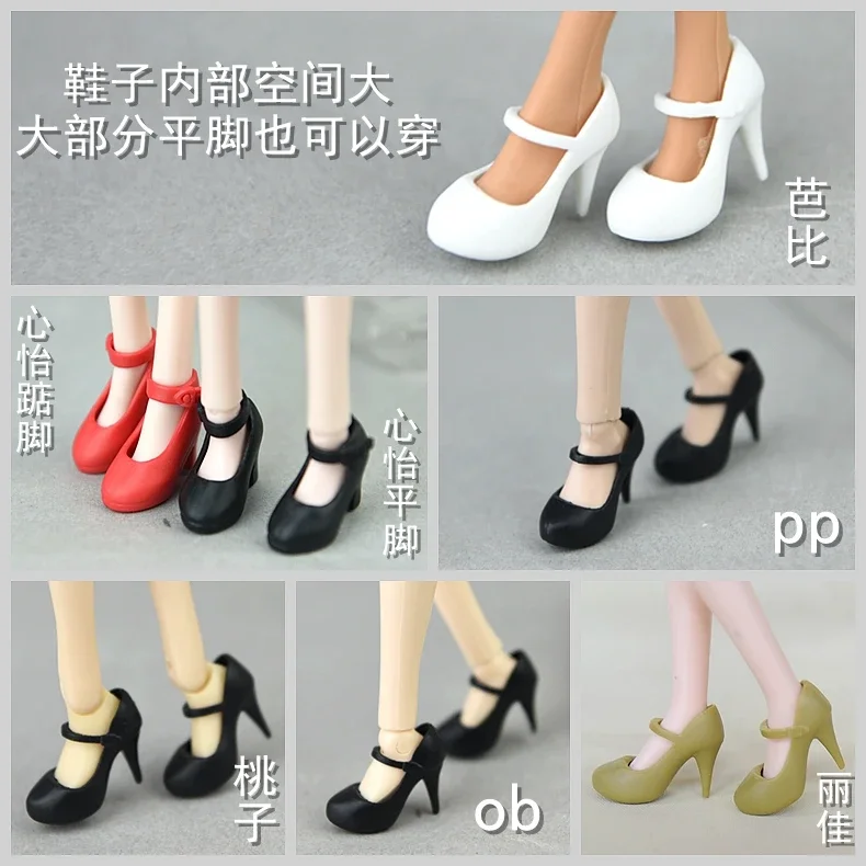 30cm doll shoes / white green red pink black High heel shoes for 1/6 blythe xinyi BJD BABI licca doll / doll accessories