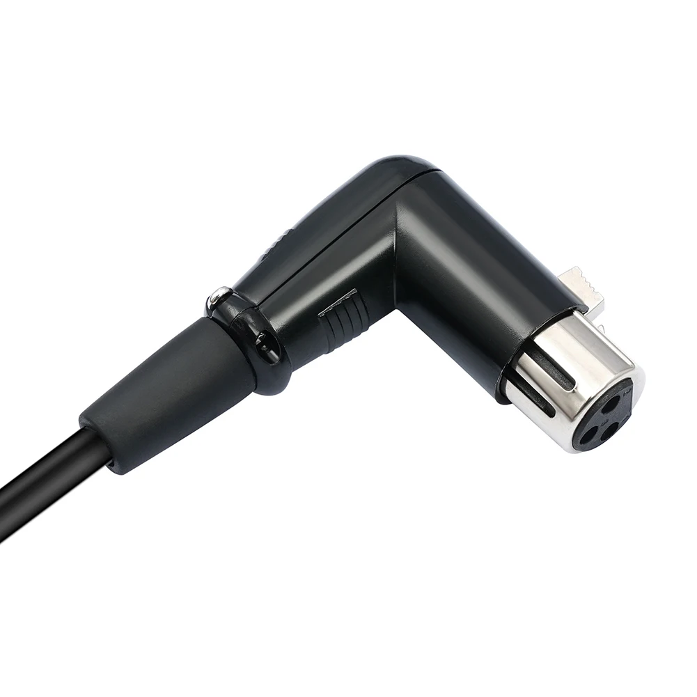 Live Performance 90 Degree XLR Cable 3-Pin XLR Adapter Self-locking Design Anti-interference Smooth Transmission