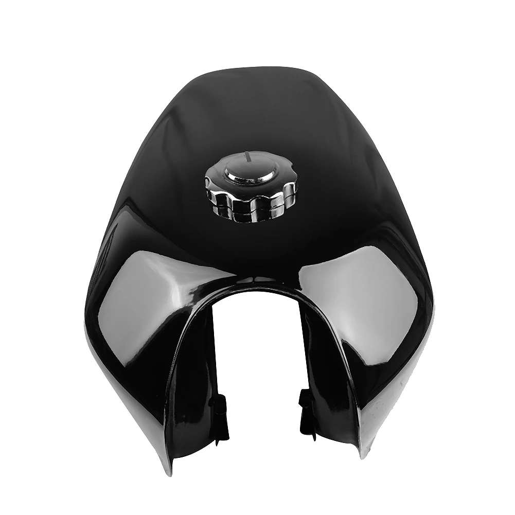 Picture 4: Motorcycle Universal Bright Black Retro Fuel Gas Tank with Cover Switch Fit for Honda CG125