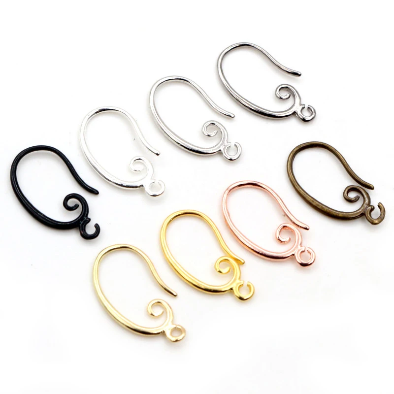 10pcs 19x11mm Bronze Gold Silver Plated Brass French Earring Hooks Wire DIY Jewelry Making Accessories Earring Craft Findings