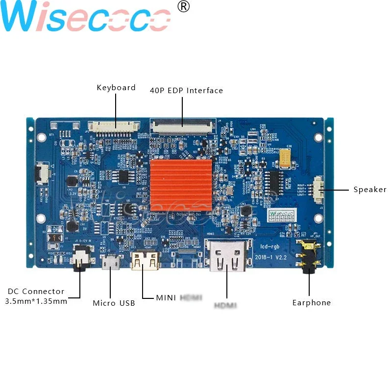 Wisecoco 9.7 Inch 2K 2048*1536 IPS Screen LCD Module Touch Panel Audio Control Board For Raspberry Pi LP097QX1 SPA1 SPC1