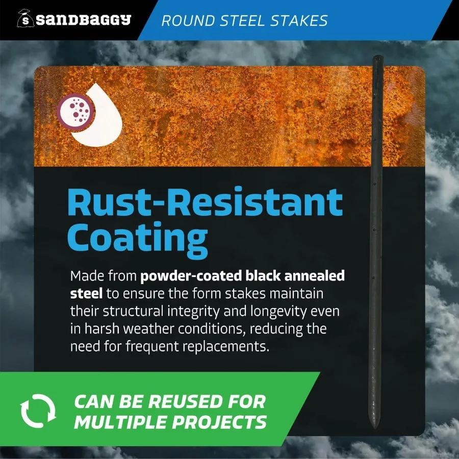 أوتاد على شكل خرسانة فولاذية مستديرة مع فتحات أظافر لمشاريع البناء والأساس - طلاء مقاوم للصدأ يعزز لون #5