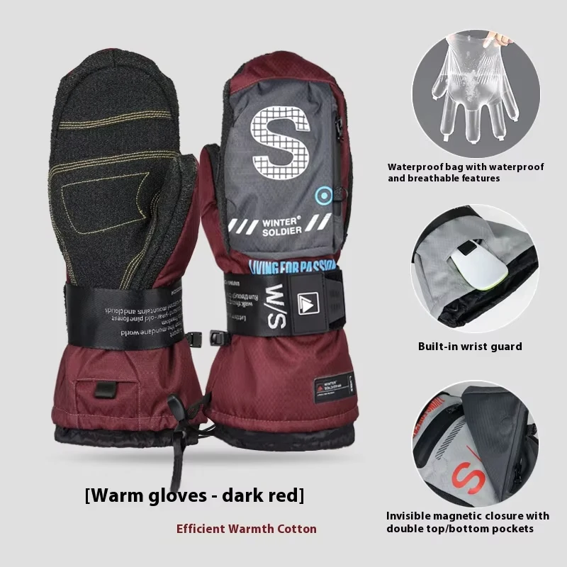 gants-de-ski-professionnels-d'hiver-a-cinq-doigts-epais-resistants-au-froid-jusqu'a-30-degres-impermeables-pour-motoneige-avec-plaques-chauffantes-pour-le-poignet