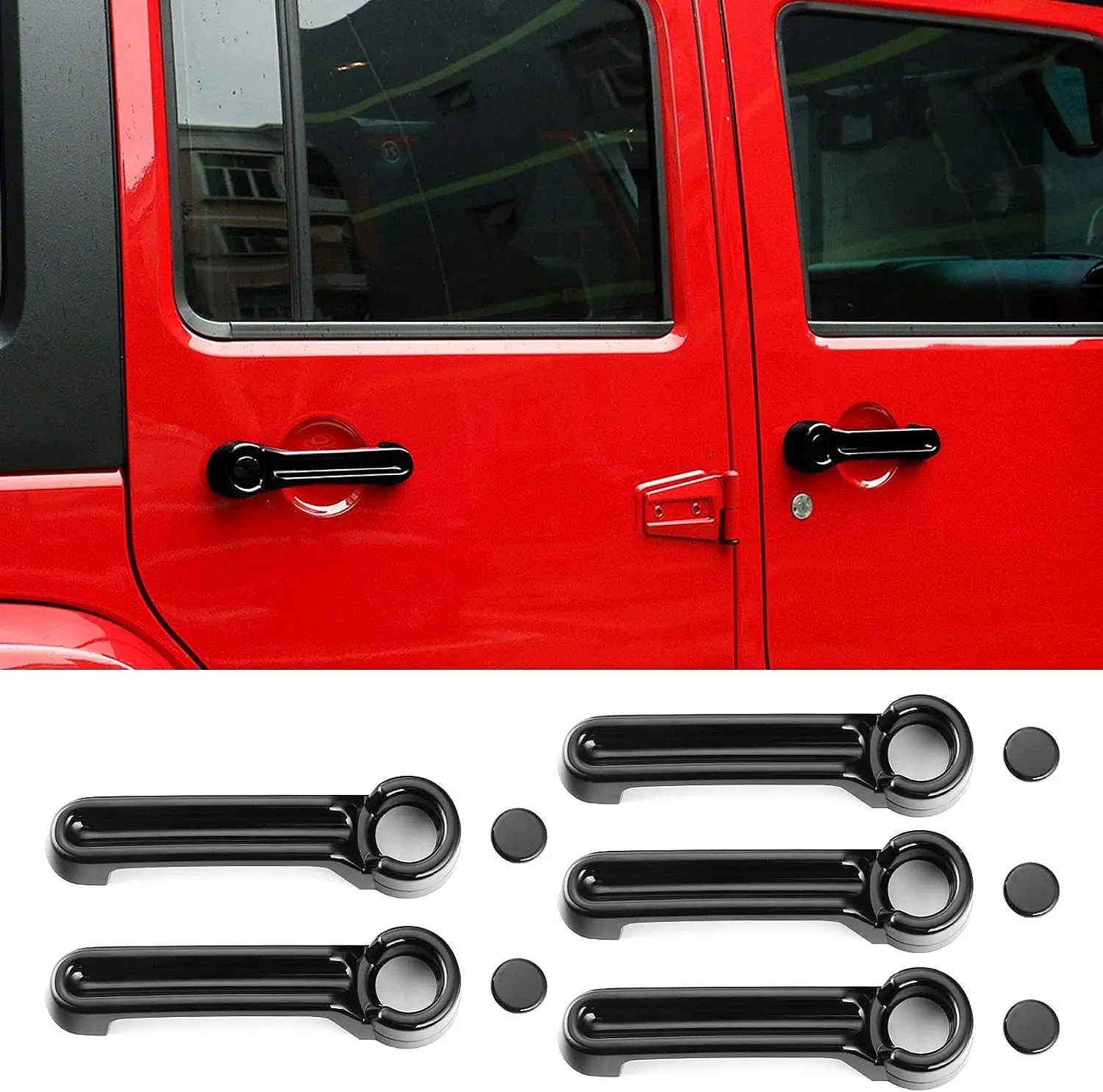 Car Exterior Door Handle Moulding Cover Trim Decor for Jeep Wrangler JK JKU 2007-2018 Liberty Dodge Nitro - 2007-2011