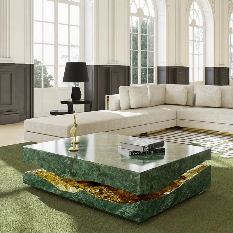 Light Luxury Marble Coffee Tables Modern Creative Individual High-end Coffee Tables Designer Living Room Furniture Quemo YSCJ