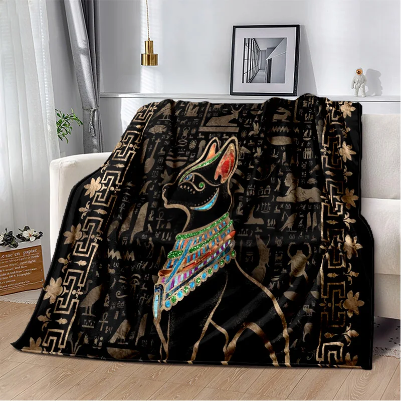 3D Ancient Egyptian Mythological Ideographic Sign Symbols Blanket,Soft Throw Blanket for Home Bedroom Bed Sofa Cover Blanket Kid