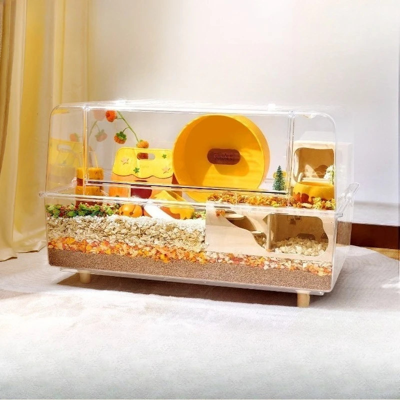 

Rat cage acrylic transparent oversized villa 75 feeding box for golden bears