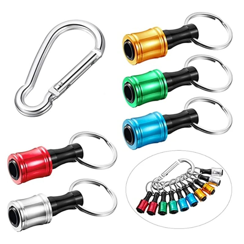 10pcs Keychain Extension Bar Quick Release Keychain Easy Change Screwdriver Bits Holder Set Extension Bar 1/4inch