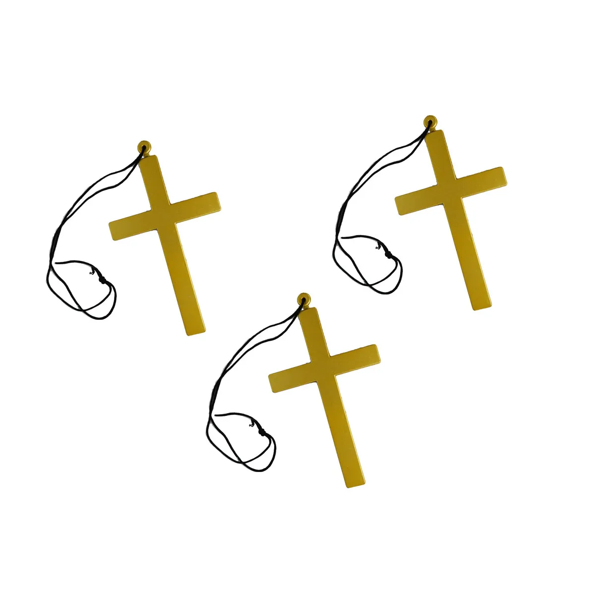 

5Pcs Gold Lightweight Large Crucifix for Priest Monk Halloween Religious Party Favors Vacation Bible