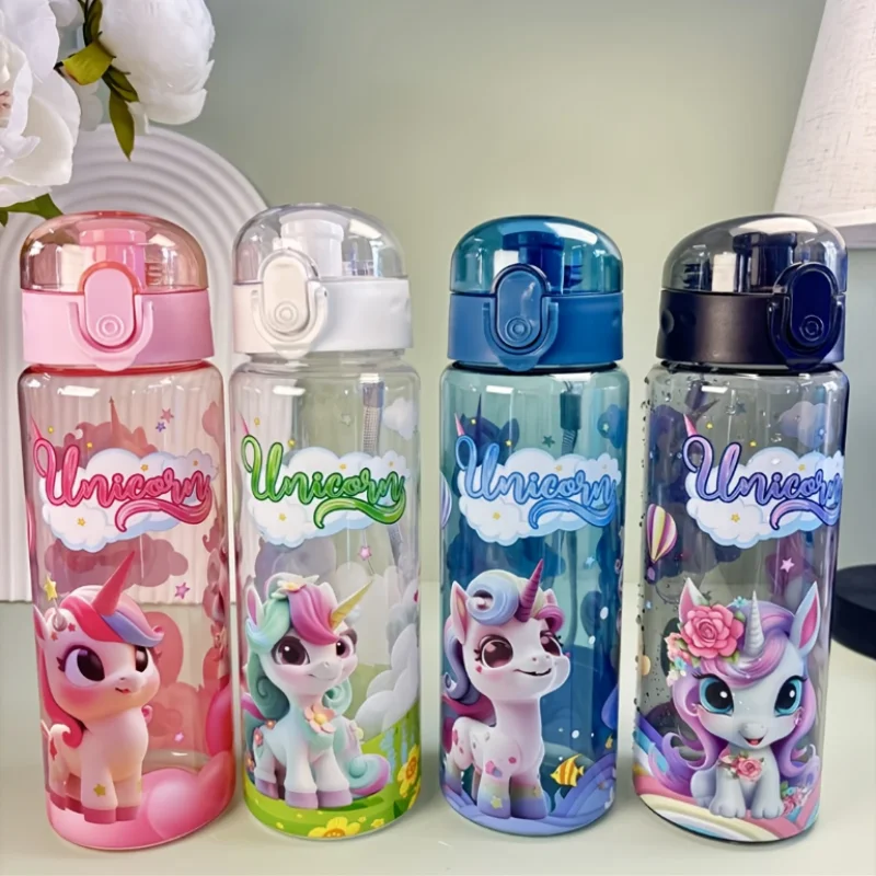 780ML Cute Cartoon Motorcycle Sports Water Bottle Comes with sealed, bouncy lid and carrying strap. Ideal for outdoor activities