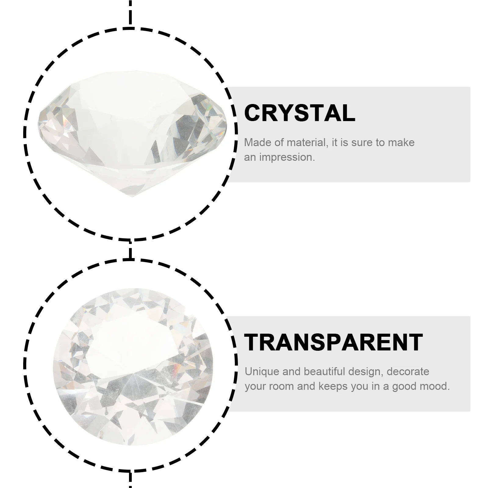 

2Pcs 60mm Fake Gems Decorative Crystals for Wedding Centrepieces Home Bridal Shower Accessories Transparent Faux Diamond