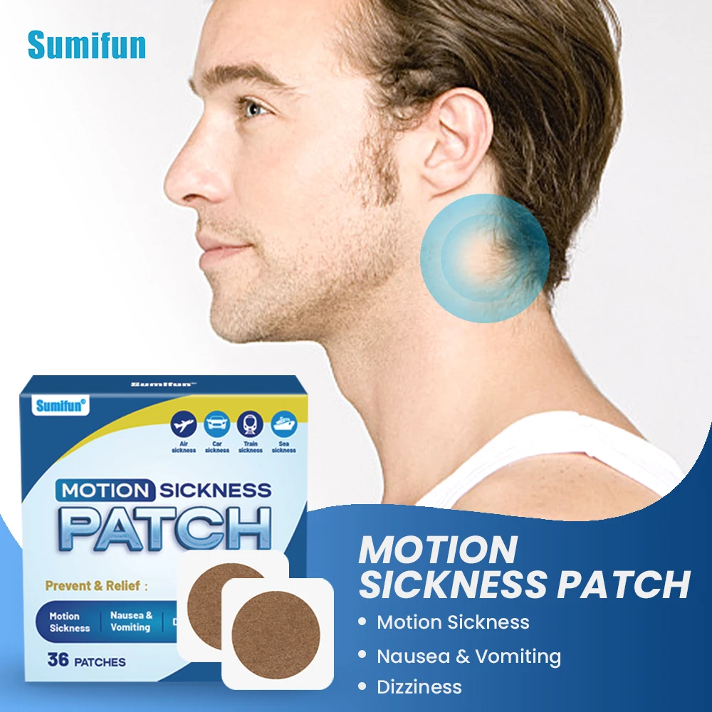 

36Pcs/box Sumifun Carsickness Patches Relieve Airsickness Nausea Dizziness Vomit Sticker Head Massage Relax Medical Plaster
