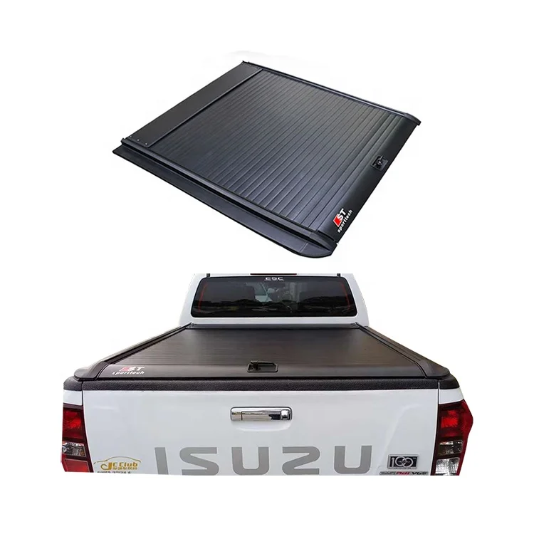 Tonneau Cover Roller Lid Pick Up Truck Hard Bed Car Retractable Aluminium Alloy For Isuzu Dmax Black 4X4 Pickup Truck Cars Autos